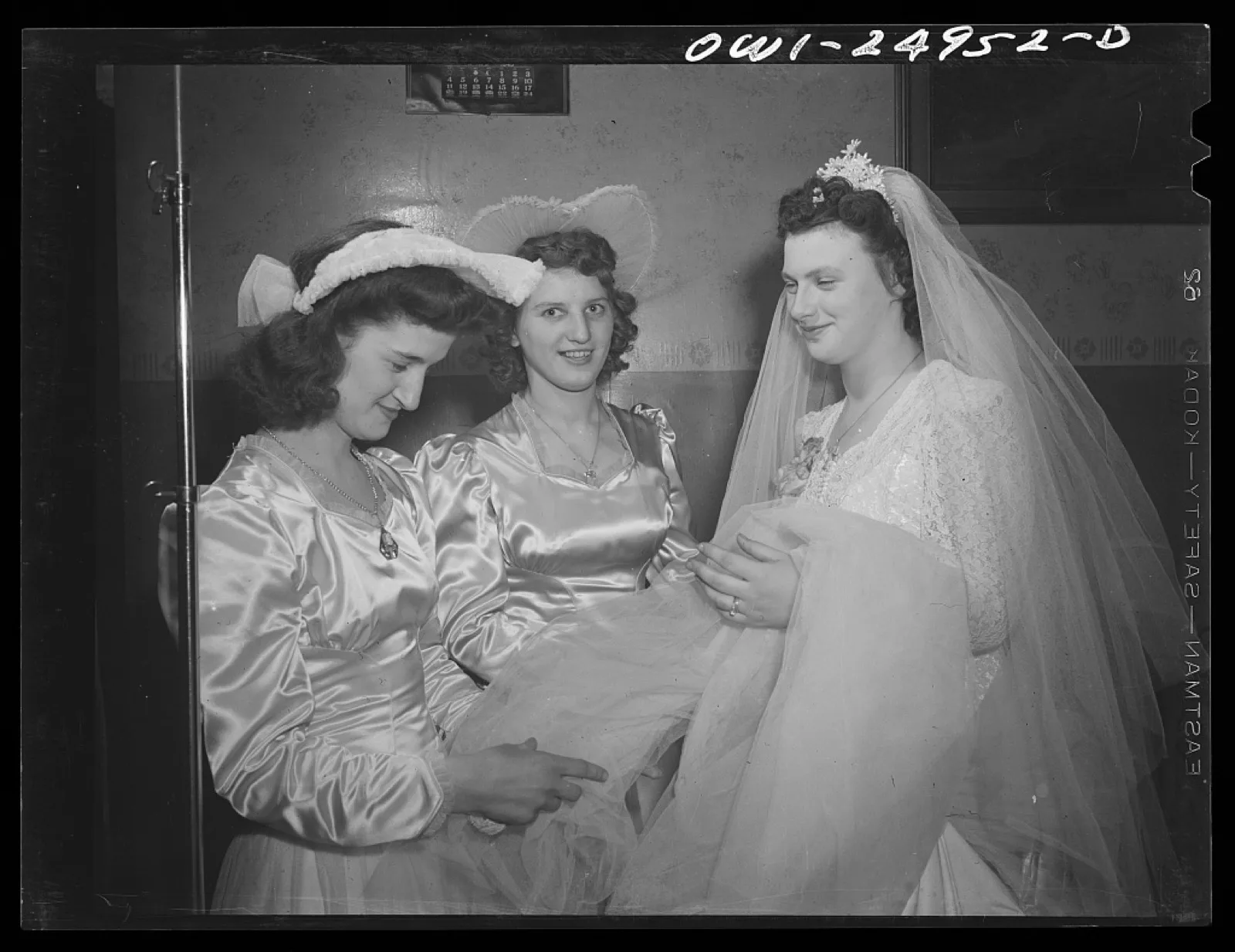 Guests at a 1943 church wedding in Buffalo